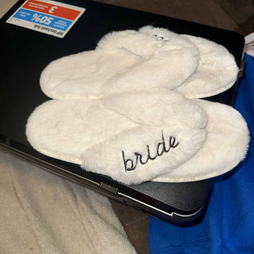 White Bride Slippers